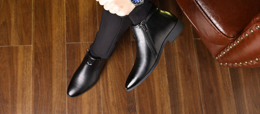 Botas de Cuero Blancas con Rayas y Cierre Lateral para Hombre - Image 19