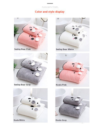 Juego de Toallas de Baño Coral Velvet con Diseño Orejas de Conejo y Koala - Set Regalo - Image 24