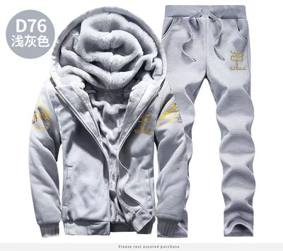 Conjunto Deportivo Dos Piezas Grueso Abrigo Polar para Hombre Talla Grande - Image 9