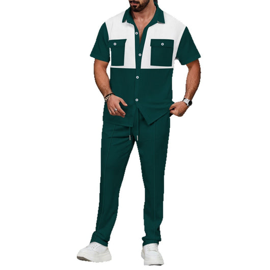 Conjunto de Dos Piezas: Camisa y Pantalón con Bloques de Color - Image 5