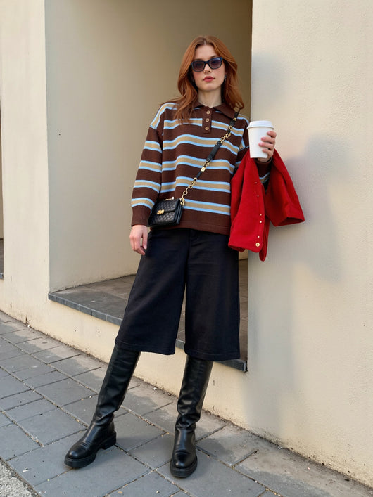 Suéter de Rayas Bicolor Casual para Mujer - Image 9