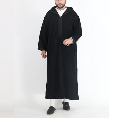 Túnica Árabe con Capucha para Hombre - Ropa Islámica Tradicional - Image 3