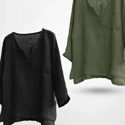 Camisa de Manga Larga Escote en V Estilo Chino para Hombre - Image 20