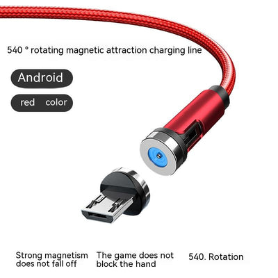 Cable Magnético 3 en 1 de 540° Rotativo - Carga Rápida Android, USB-C y Lightning - Image 7
