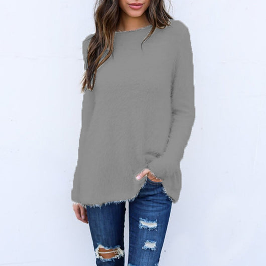 Blusa Suelta de Manga Larga en Color Sólido para Mujer - Image 13