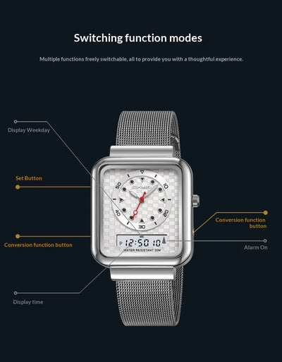 Reloj Empresarial Multifunción con Tecnología Electrónica para Hombre - Image 13