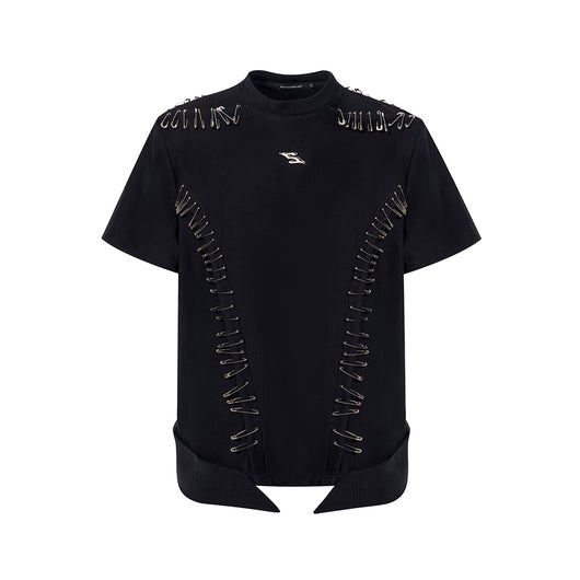 Camiseta Infantil Manga Corta con Hombros Acolchados y Detalles de Costura - Image 2
