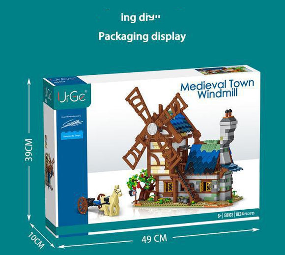 Set de Construcción Molino Medieval - Bloques Pequeños Armables