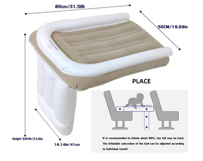 Colchón Inflable para Auto con Respaldo Plegable - Almohada de Aire Acolchada para Viajes - Image 15