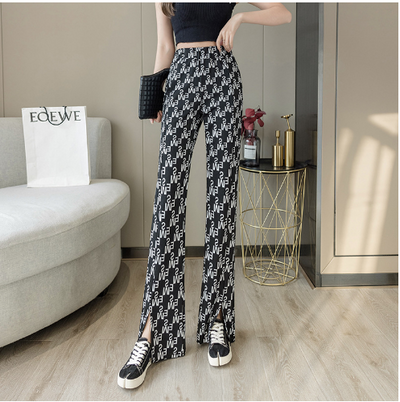 Pantalón Cintura Alta con Letras Estampadas y Aberturas - Image 8