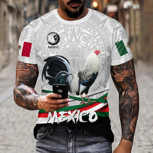 Playera Holgada Águila y Serpiente Cuello Redondo para Hombre - Image 7
