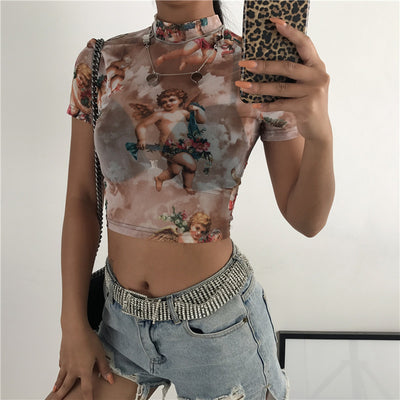 Playera Estampada Manga Corta Mujer con Tul - Colección Nueva Temporada - Image 9