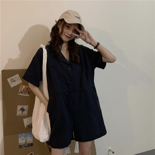 Jumpsuit Slim con Cuello Polo Suelto y Cordón Ajustable - Image 23