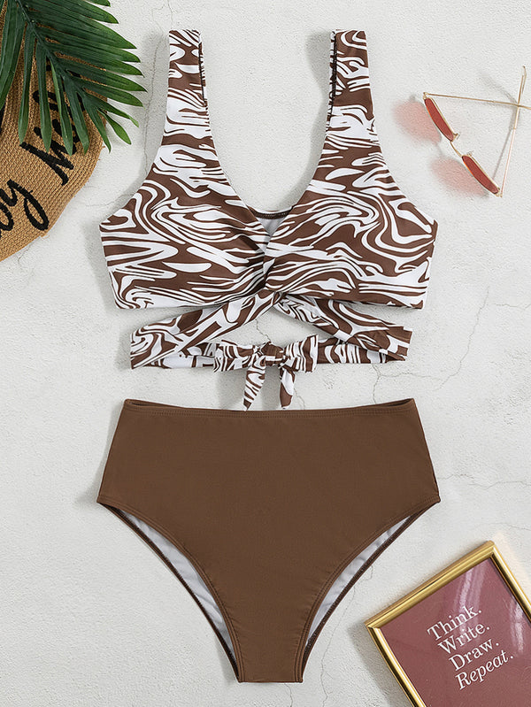 Bikini Deportivo Mujer Corte Moderno de Color Liso