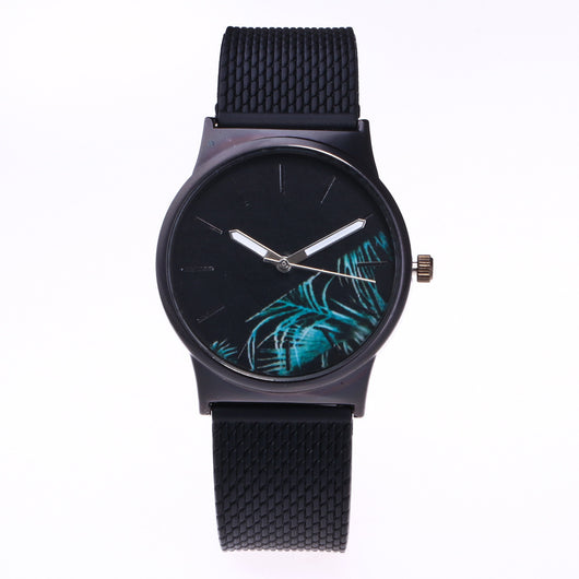 Reloj Unisex de Malla de Silicona con Diseño Floral - Image 4