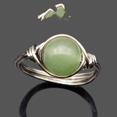 Anillo de Cristal Tejido a Mano con Piedra Natural Irregular - Image 11