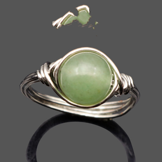 Anillo de Cristal Tejido a Mano con Piedra Natural Irregular - Image 11