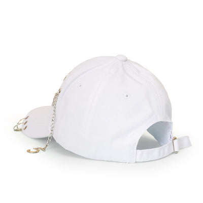 Gorra de Béisbol Ala Ancha con Cadena Decorativa - Image 3