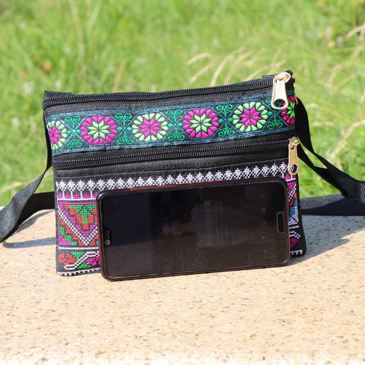 Bolsa Bandolera Doble Compartimento con Bordado Artesanal - Image 26