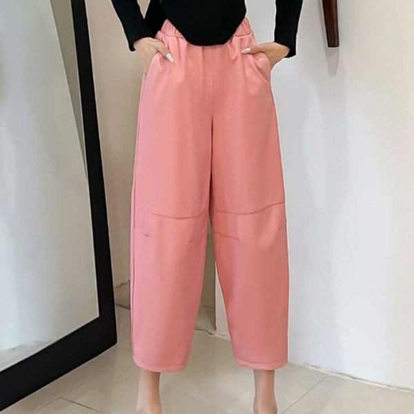 Pantalones de Cuero Ancho Casual Versátil para Mujer