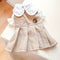 Vestido Gola Peter Pan Caqui
