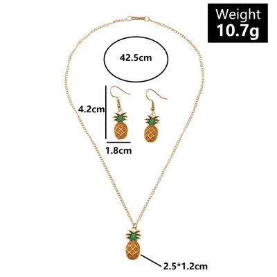 Conjunto de Aretes y Collar con Estrella de Cinco Puntas y Piña - Diseño Moderno - Image 23