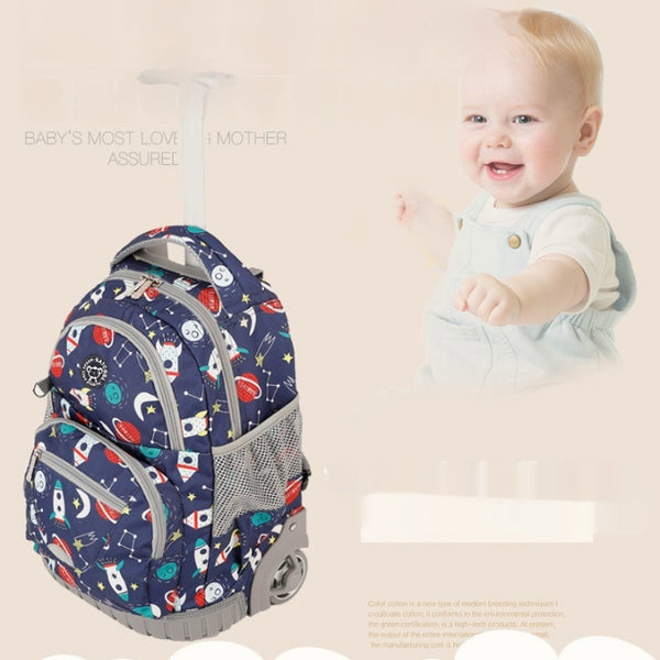 Mochila Escolar Trolley Estilo Coreano para Niños y Estudiantes