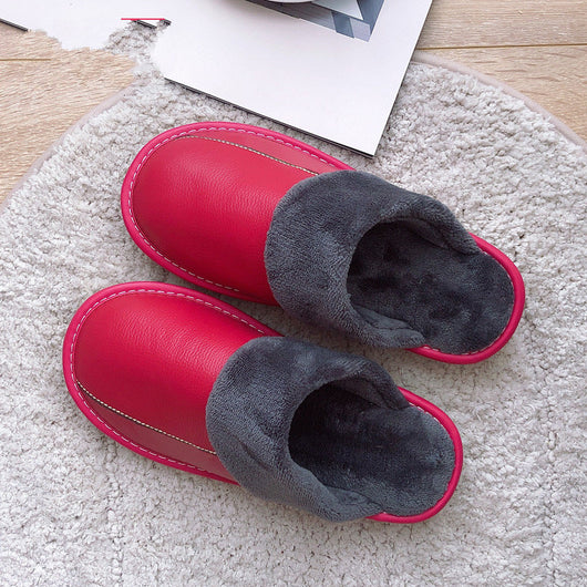 Pantuflas de Cuero Genuino con Suela Gruesa Acolchada - Cálidas e Impermeables - Image 4