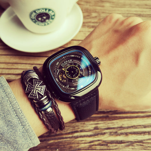Reloj Automático para Hombre Friday Red Square con Diseño Calado - Image 7