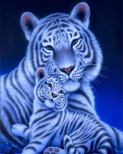 Cuadro de Diamantes Tigre Completo - Pintura DIY con Taladros Redondos y Cuadrados - Image 15