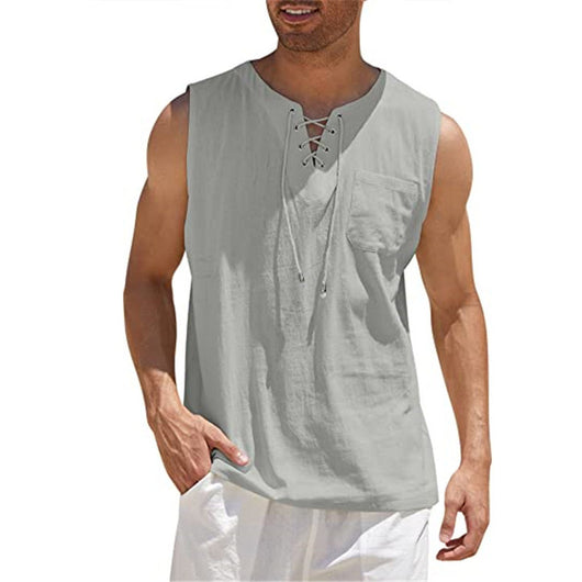 Camiseta Casual para Hombre con Cuello y Corbata - Manga Corta - Image 5