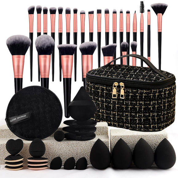 Estuche de 47 Piezas de Herramientas de Belleza Profesional con Brochas de Maquillaje