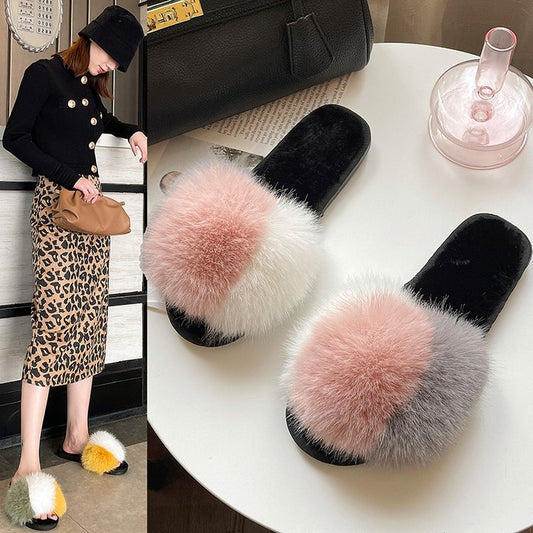 Pantuflas Cálidas de Invierno para Mujer - Zapatillas de Felpa Suave Interior