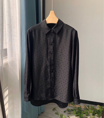 Camisa de Manga Larga en Satén Sedoso Reversible con Brillo - Image 26