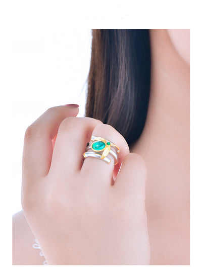 Anillo de Esmeralda Elegante en Aleación para Mujer - Image 7