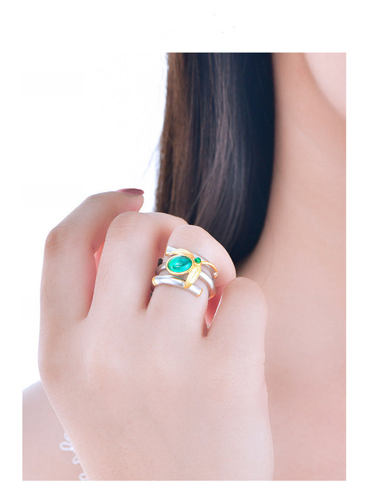 Anillo de Esmeralda Elegante en Aleación para Mujer - Image 7