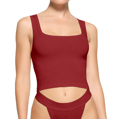 Camiseta Deportiva Acanalada con Tirantes Elásticos