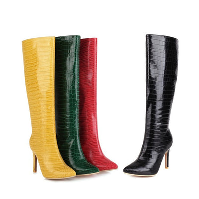 Zapatos de Tacón Stiletto Puntiagudo con Textura de Piedra - Estilo Europeo y Americano - Image 4