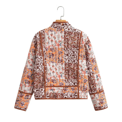 Abrigo Acolchado Suelto Estampado para Mujer - Comodidad y Estilo - Image 7