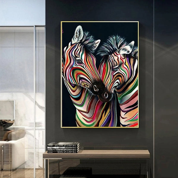 Cuadro Moderno Cebra Abstracta - Lienzo Decorativo de Pared