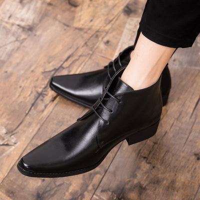 Zapatos de Cuero Británicos Punta Aguda para Hombre - Image 6