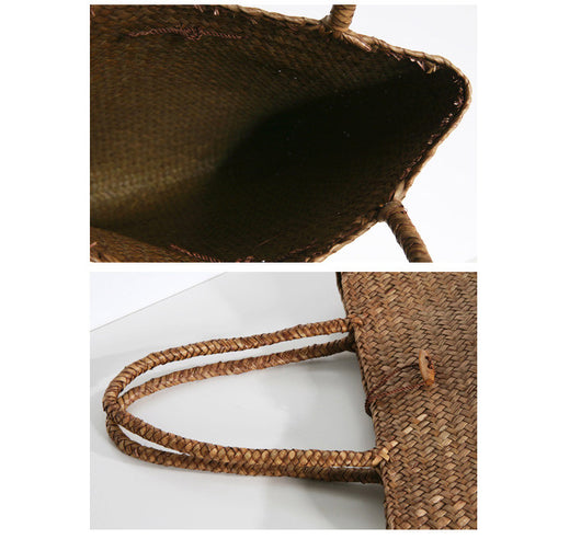 Bolsa de Playa Tejida en Paja - Estilo Minimalista Japonés - Image 8