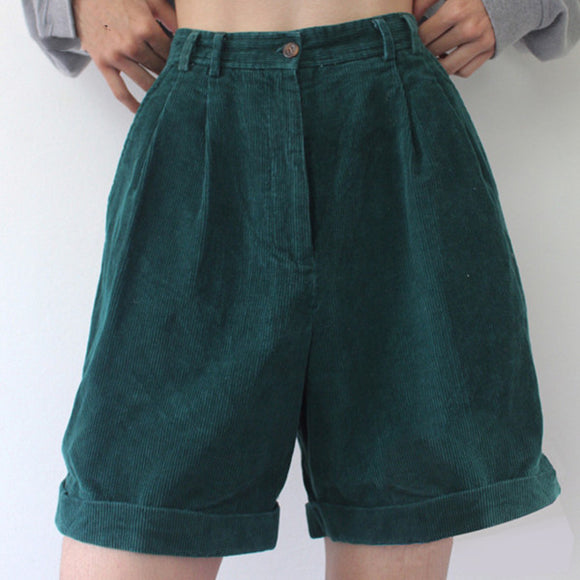 Pantalones de Niña Cintura Alta en Felpa Verde