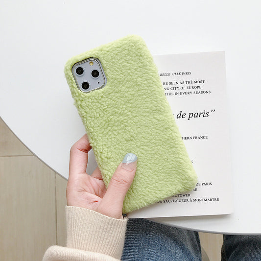 Funda de Tela de Felpa de Cordero para Teléfono Móvil