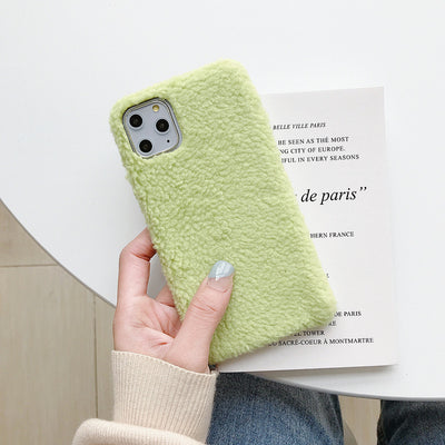 Funda de Tela de Felpa de Cordero para Teléfono Móvil