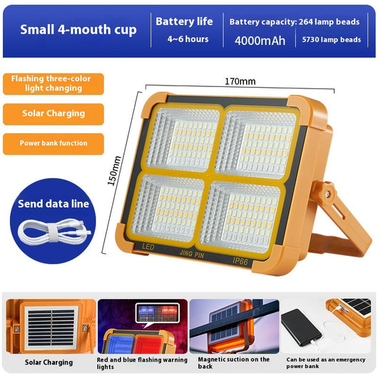 Lámpara Solar Portátil de Emergencia 5 en 1 para Camping y Exteriores - Image 5