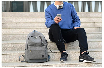 Mochila de Lona con Carga USB - Resistente y Funcional - Image 14