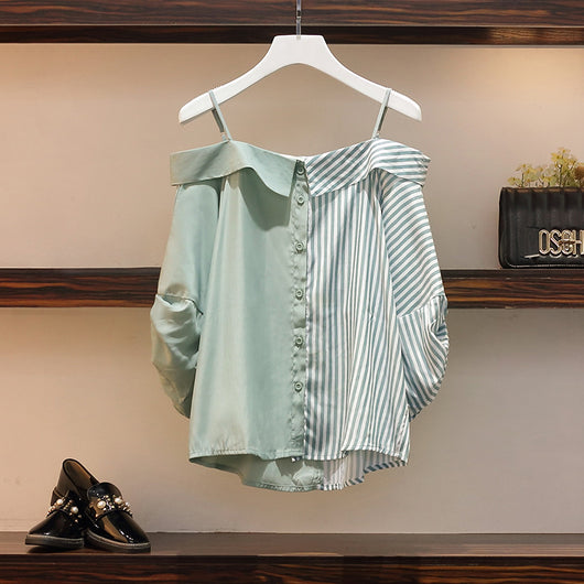 Conjunto de Short Denim Hombro Descubierto con Manga Corta - Image 7