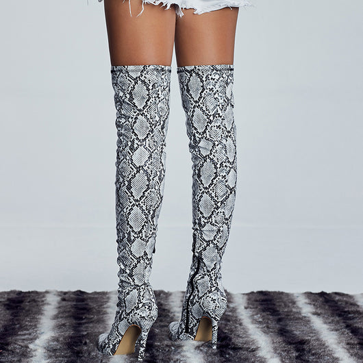 Botas Stiletto Hasta la Rodilla de Punta Afilada Estilo Europeo - Image 4