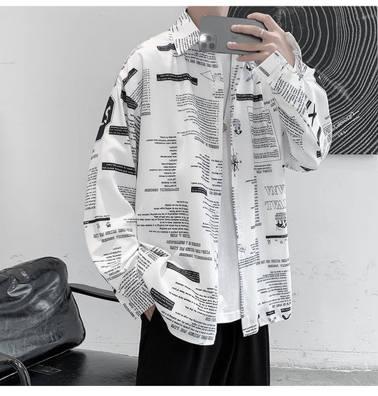 Camisa Larga de Seda Helada con Estampado para Hombre - Image 10